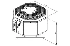 Roof fan flue gas outlet vertical - DVN 400 D4 F4 30