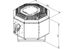 Roof fan flue gas outlet vertical - DVN 450 D4 F4 30