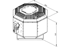 Roof fan flue gas outlet vertical - DVN 500 D4 F4 30