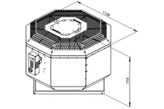 Roof fan flue gas outlet vertical - DVN 560 D4 F4 30