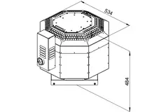 Roof fan insulated flue gasafvoer - DVNI 225 D2 F4 30