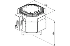 Roof fan insulated flue gasafvoer - DVNI 250 D2 F4 30