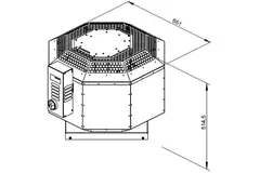Roof fan insulated flue gasafvoer - DVNI 280 D2 F4 30