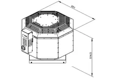 Roof fan insulated flue gasafvoer - DVNI 315 D2 F4 30