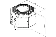 Roof fan insulated flue gasafvoer - DVNI 315 D4 F4 30