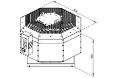 Roof fan insulated flue gasafvoer - DVNI 355 D4 F4 30