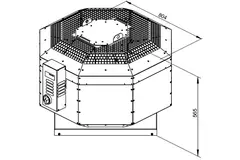 Roof fan insulated flue gasafvoer - DVNI 400 D4 F4 30