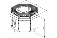 Roof fan insulated flue gasafvoer - DVNI 450 D4 F4 30