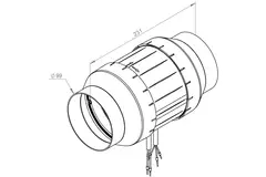 Tube fan 100mm mixed airflow ETAMASTER - EM 100L EC 01