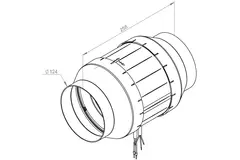 Inline tube fan 125mm mixed-flow ETAMASTER - EM 125L EC 01