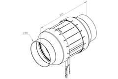 Inline tube fan 100mm mixed-flow ETAMASTER - EM 100L EC 02