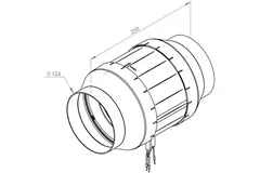 Inline tube fan 125mm mixed-flow ETAMASTER - EM 125L EC 02