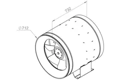 Ruck® inline tube fan Etaline D with frequency control 23140m³/h diameter 710 mm - EL 710 D4 02