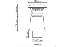 Ventilation double-walled roof slab with plastic cap Ø 150-160mm
