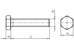 Stud bolt m10x25mm.galv.8.8 din933 (200 pieces)