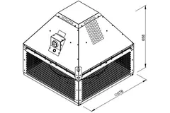 Roof fan flue gas outlet horizontal - DHN 450 D4 F4 30