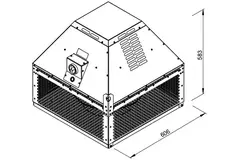 Roof fan flue gas outlet horizontal - DHN 355 D4 F4 30