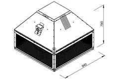Roof fan flue gas outlet horizontal - DHN 630 D4 F4 30