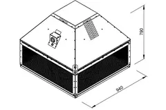 Roof fan flue gas outlet horizontal - DHN 560 D4 F4 30