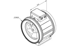 Ruck® ETAMASTER inline tube fan with EC motor 1780m³/h - Ø 250 mm + operation potentiometer 10 kO
