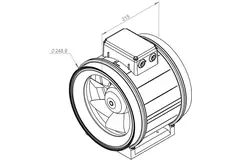 Ruck® ETAMASTER inline tube fan with EC motor 2175m³/h - Ø 250 mm + operation potentiometer 10 kO