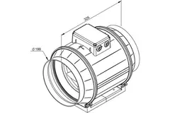 Ruck® ETAMASTER inline tube fan with EC motor 1300m³/h - Ø 200 mm + operation potentiometer 10 kO