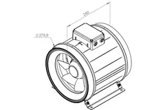 Ruck® ETAMASTER inline tube fan with EC motor 2440m³/h - Ø 280 mm + operation potentiometer 10 kO