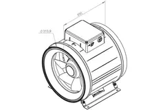 Ruck® ETAMASTER inline tube fan with EC motor 2960m³/h - Ø 315 mm + operation potentiometer 10 kO