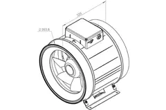Ruck® ETAMASTER inline tube fan with EC motor 3320m³/h - Ø 355 mm + operation potentiometer 10 kO