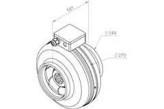 Ruck® inline tube fan 440m³/h – Ø 150 mm + electronic variable control 1.0 A