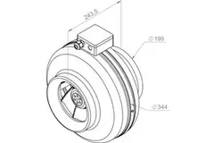 Ruck® inline tube fan 1040m³/h – Ø 200 mm + electronic variable control 1.0 A
