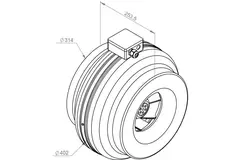 Ruck® inline tube fan 1170m³/h – Ø 315 mm + electronic variable control 1.0 A