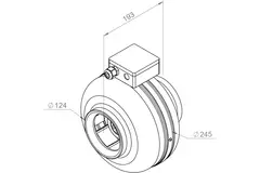 Inline tube fan 125mm centrifugal - RS 125L 20
