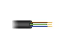 Flexible black rubber cable, 3 x 1.5, for outdoor use, 50-meter roll