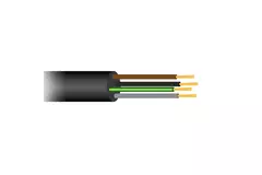 Flexible black rubber cable 4 x 1.5 for outdoor, roll 50 meters