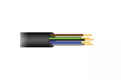 Flexible black rubber cable 5 x 2.5 for outdoor, roll 50 meters