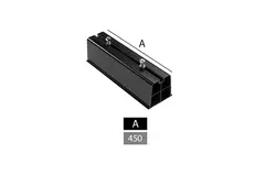 Mounting bar outside unit made of hard PVC, length 450mm