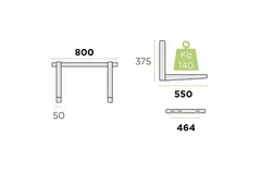 Rodigas outdoor unit Wall console 800x375x550mm