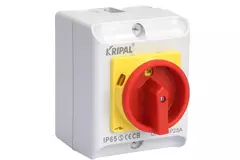 Work switch 20A 4 pole 230-440V, IP65 + 2 x cable gland