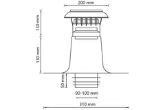Ventilation double-walled roof slab with plastic cap Ø 90-100mm