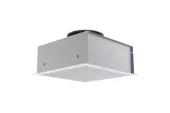 Perforated ceiling diffuser 594x594 for exhaust with side connection Ø315
