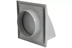 Facade grill with non-return valve 150x150 mm diameter 100 mm grey - ND10FVP