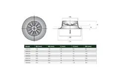 Swirl diffuser round 125 mm central screw - SWR125 RAL9005 30% glossy