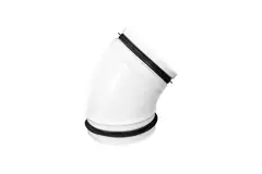 45 degree elbow white diameter 125 mm metal