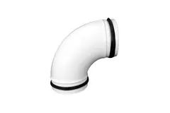 90 degree elbow white diameter 125 mm metal