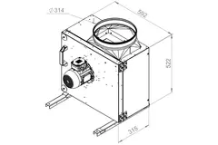 Box fan flue gas F400 - MPS 280 D2 F4 30