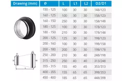 Thermoduct 13mm insulated reducer diameter 150 mm - 125 mm