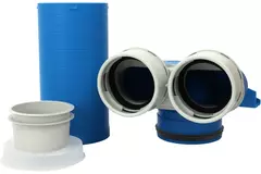 UniflexPlus valve manifold 2 x Ø90mm with sliding sleeve 250mm and protective cap Ø125mm