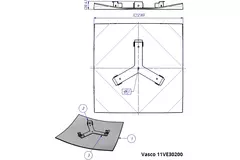Vasco design ceiling or wall valve luxury square curved (incl. smiley)