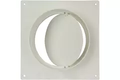 Round plastic wall plate with back draught shutter diameter: 125mm - AFV125